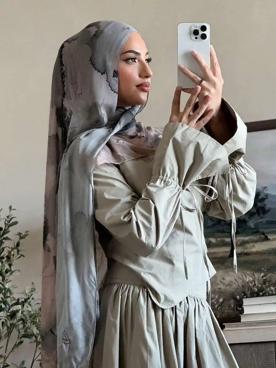 SGIAWETA-1pc Women's Bohemian Style Watercolor Floral Print Vela Headscarf/Scarf, Casual Soft Windproof Shawl, Suitable For Daily Wear For Dress-birthdaygift