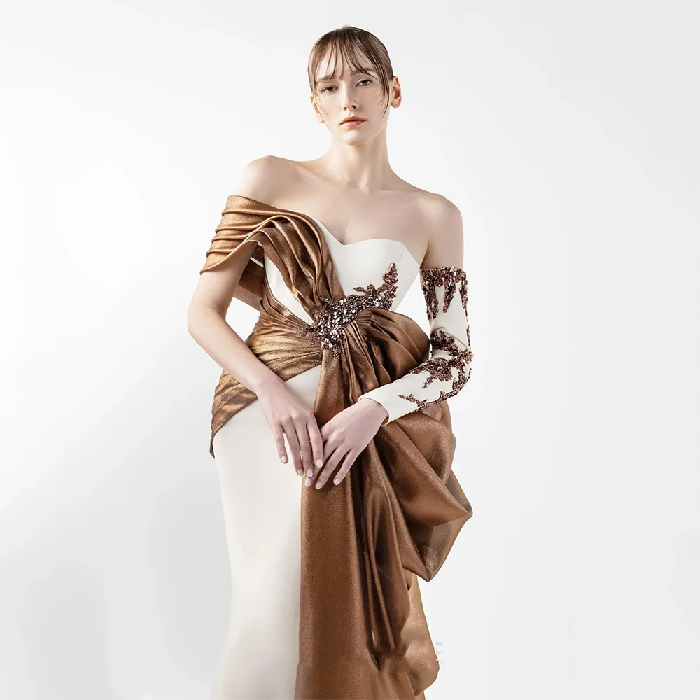 Customized Off The Shoulder Evening Dresses Elegant Formal Occasion Prom Gowns Flowers 2026 Floor Length Prom Dresses