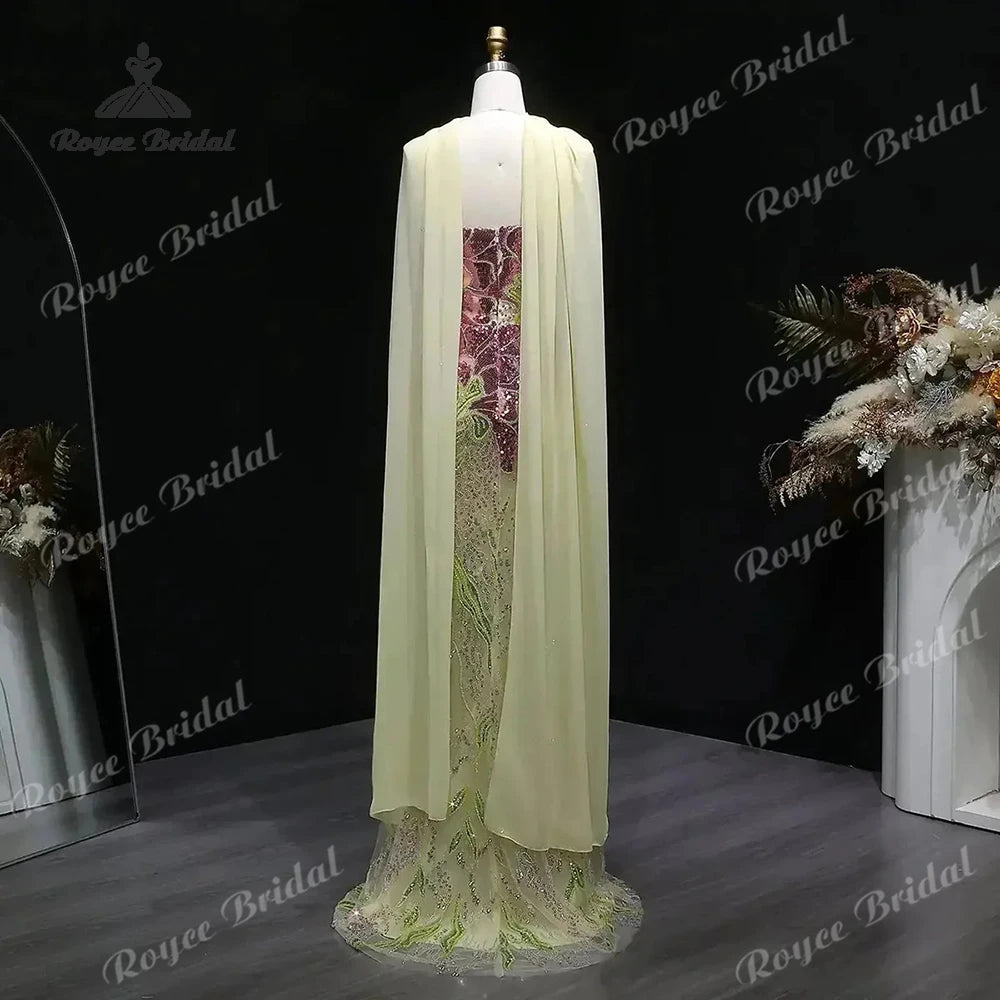 Luxury Beaded Mermaid Prom Dresses 2027 Neck Scarf Formal Evening Gowns Customized Vestidos De Fiesta Elegantes