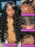 40 42 Inch HD Loose Deep Wave 13x6 Lace Front Human Hair Wigs Brazilian Curly Water Wavy 13x4 Lace Frontal Wigs For Women 250%