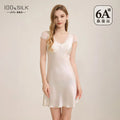 2026 New Women 100% Mulberry Silk Nightdress High Grade Sexy Mini Dress Elegant Homewear Wearable Outside Breathable Loungewear