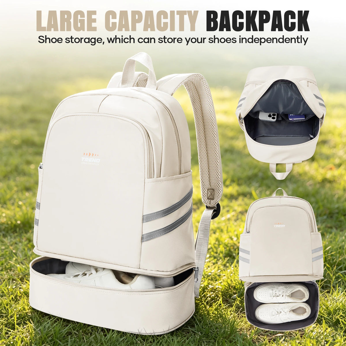 Women Beach Bag, Sports and Fitness Bag, Backpack Gym Bag with Shoes Compartment Swim Dry wet Water-Resistant Bag for Women Men
