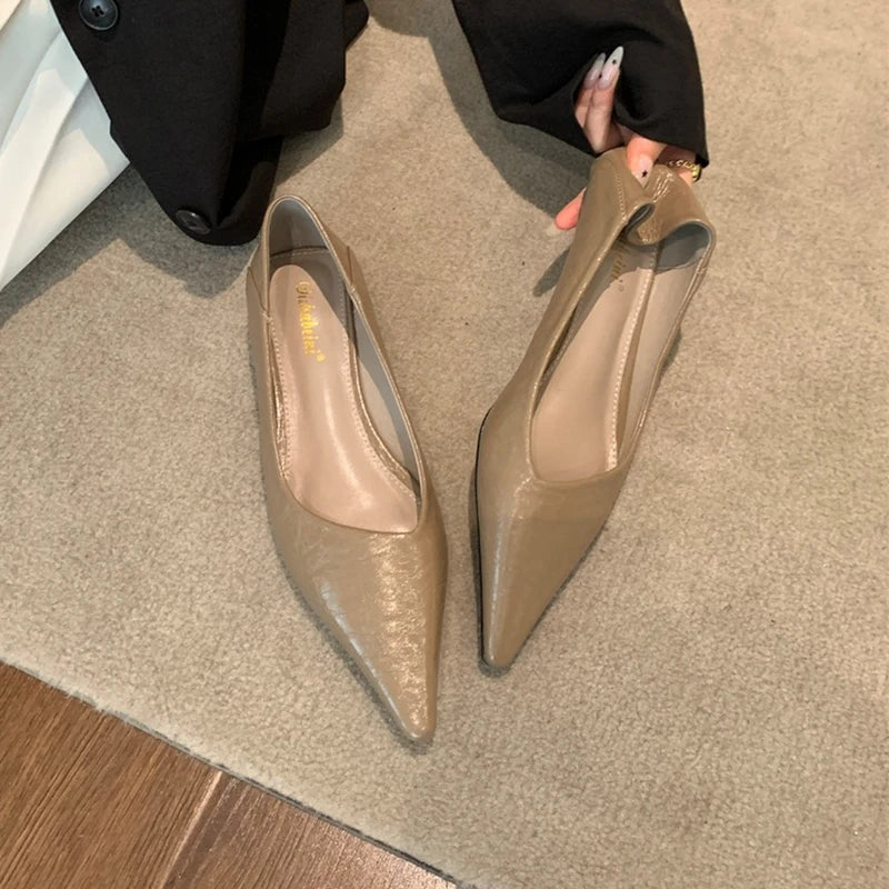 Women Summer Pointed Toe Basic Shoes Sandals Fashion Shoes Ladies Elegant Low Heel Work Shoes Stripper Party Sandalias