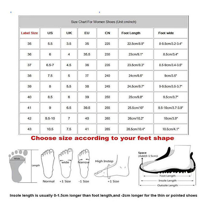 Women Block Shoes Slip On Closed Toe Platform Flat Wedge Casual Lace