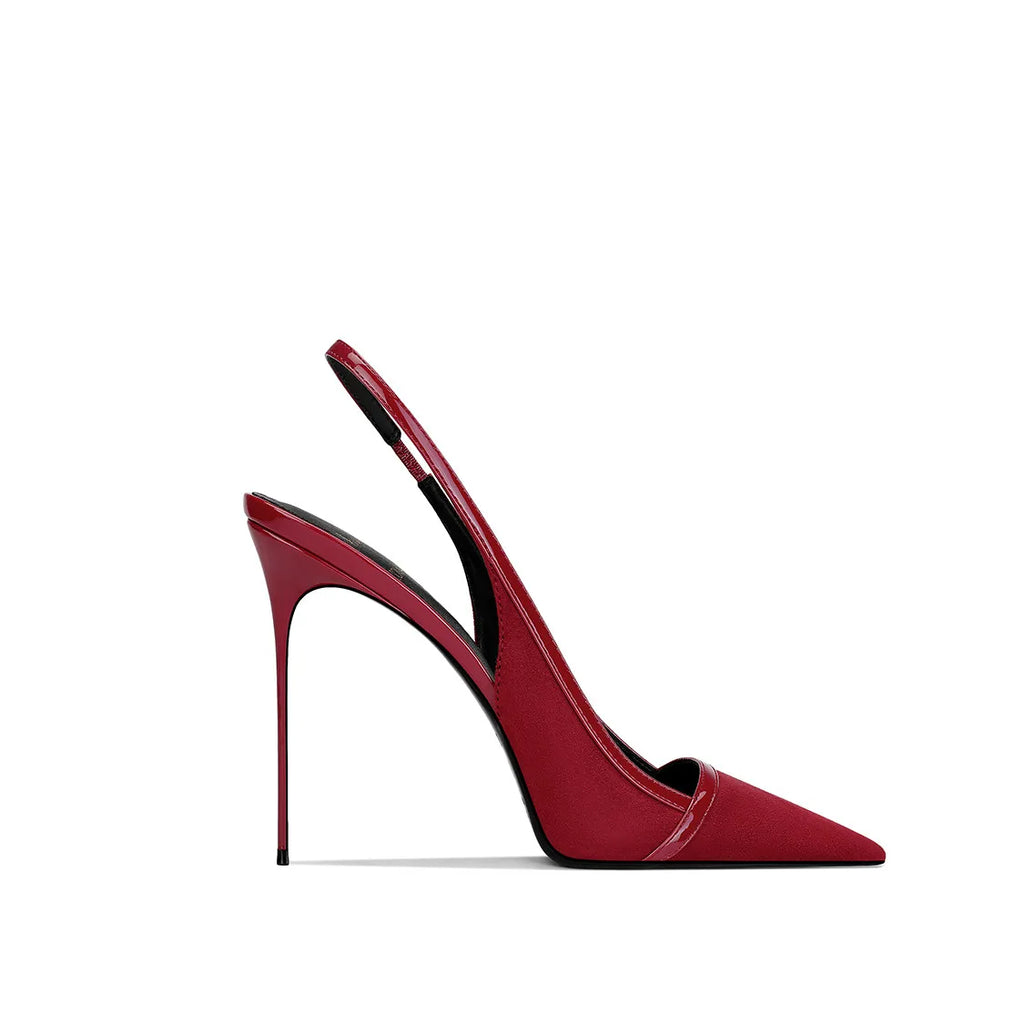 Women Khaki Suede Pointed Toe Thin Heel High Heel Sandals Premium Texture Versatile for Party Dress Elegant Fashion