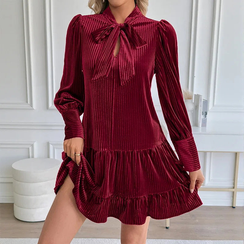 Velvet Evening Dress Women Elegant Party Short Dress, Velvet Dresses for Banquet Cocktail, Spring Summer Formal Gowns