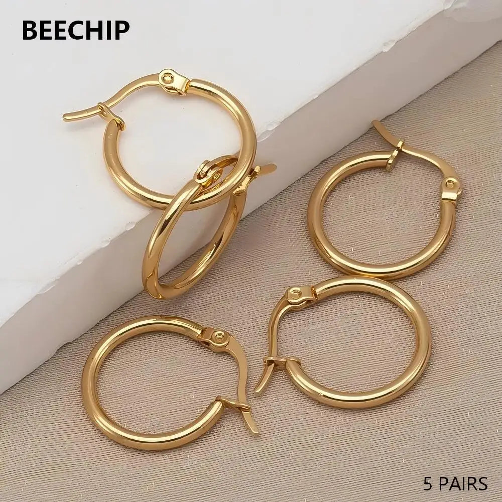 10pcs 20mm Stainless Steel Earrings Open Ear Rings For Jewlery Making DIY Components Accessories