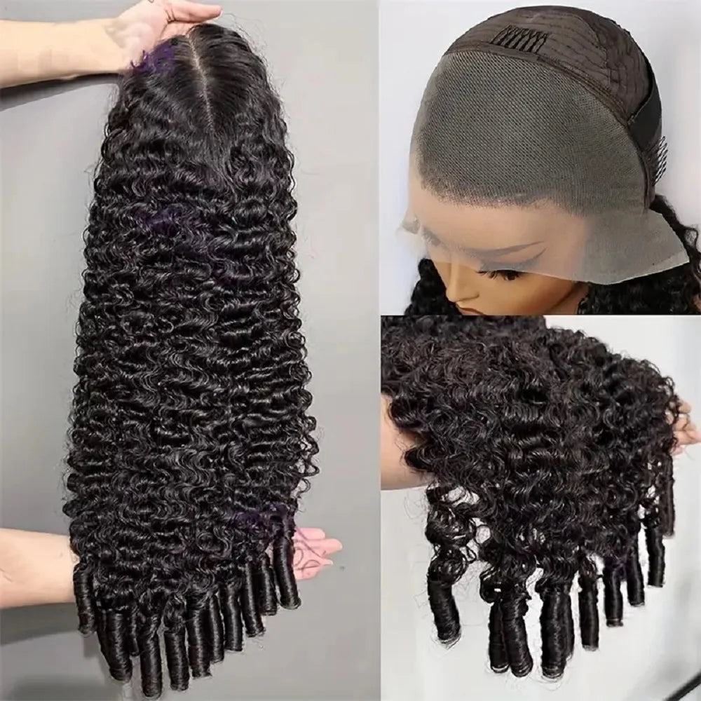 200 Density 13x4 13x6 HD Transparent Full Lace Frontal Wigs Natural Colored 46 Inch Burmese Curly Wave Human Hair Wigs For Women