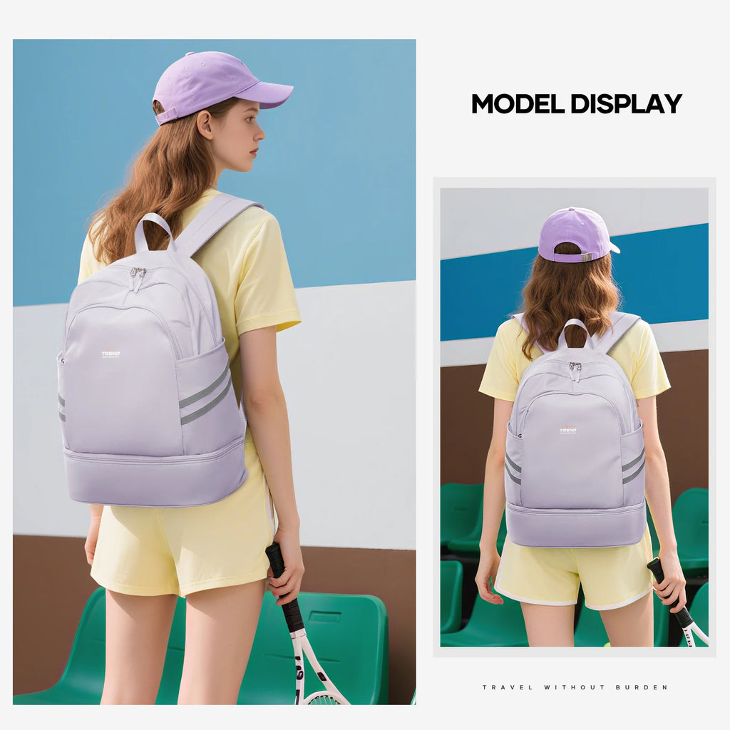 Women Beach Bag, Sports and Fitness Bag, Backpack Gym Bag with Shoes Compartment Swim Dry wet Water-Resistant Bag for Women Men