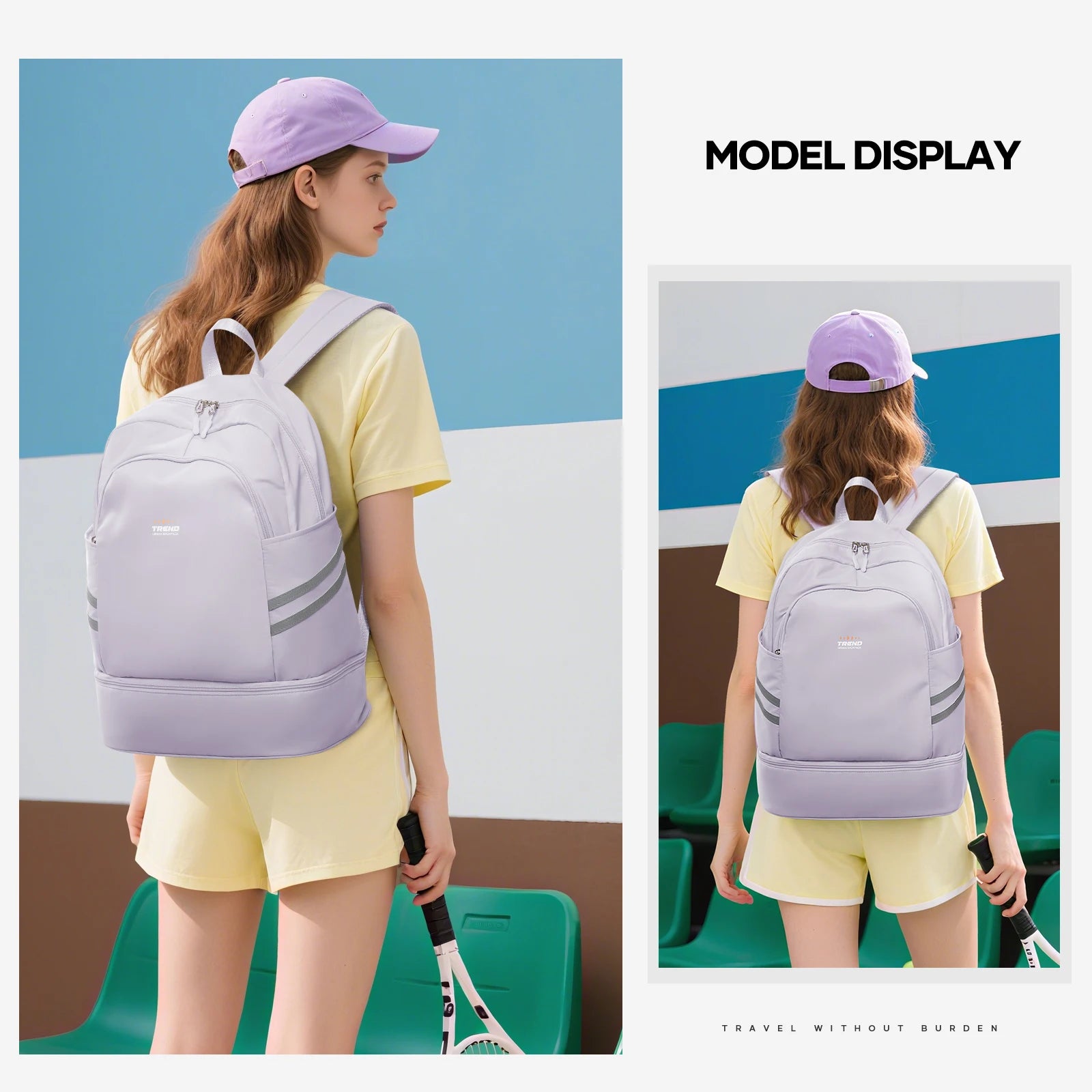 Women Beach Bag, Sports and Fitness Bag, Backpack Gym Bag with Shoes Compartment Swim Dry wet Water-Resistant Bag for Women Men