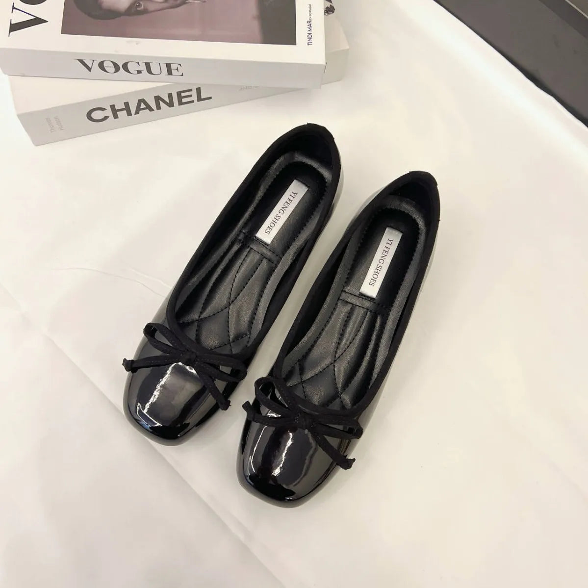Shallow Female Soft Round Ladies Flats with Shoes Slides Footwear Fashion Butterfly-Knot Women Ballet Flats Dance Women Shoes