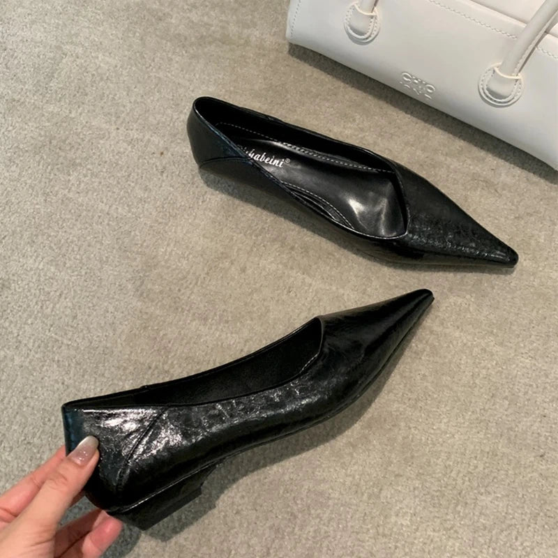 Women Summer Pointed Toe Basic Shoes Sandals Fashion Shoes Ladies Elegant Low Heel Work Shoes Stripper Party Sandalias