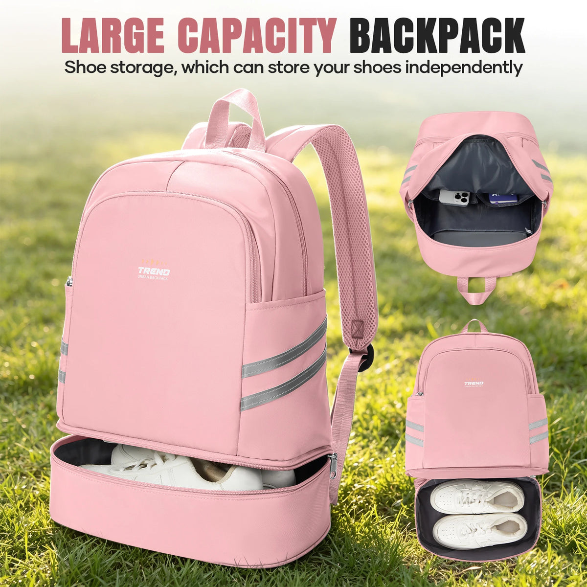 Women Beach Bag, Sports and Fitness Bag, Backpack Gym Bag with Shoes Compartment Swim Dry wet Water-Resistant Bag for Women Men