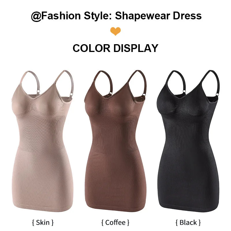Women Shapewear V-Neck Full Slips for Under Dresses Body Shaper Tummy Control Strap Slip Elegant Slimming Cam Shaper Dress