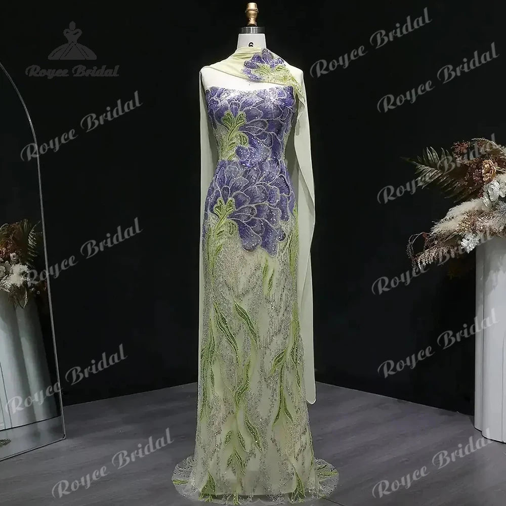 Luxury Beaded Mermaid Prom Dresses 2027 Neck Scarf Formal Evening Gowns Customized Vestidos De Fiesta Elegantes