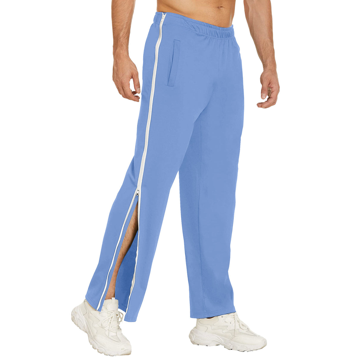 European and American Cross-Border Men's Trendy Sports Zipper Pants, Loose Sweatpants, Training Second-Take-Off Basketball Pants