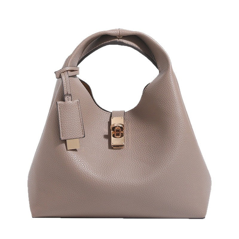 High-End Women's Bag 2026 New Model Simple Handbag Basket Bag Bucket