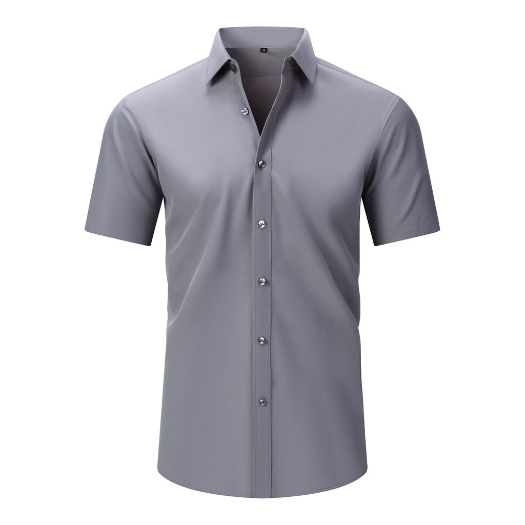 Cross-Border Lightweight Stretchy Plus-Size Men's Shirts, Wrinkle-Resistant Long-Sleeve Shirts, Amazon Cardigan Long-Sleeve Shirts for Men
