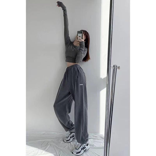 2024 Spring and Summer Thin High Waist American Letter Loose Sports Pants Women's Casual Foot Pants Sweatpants Women's Wholesale