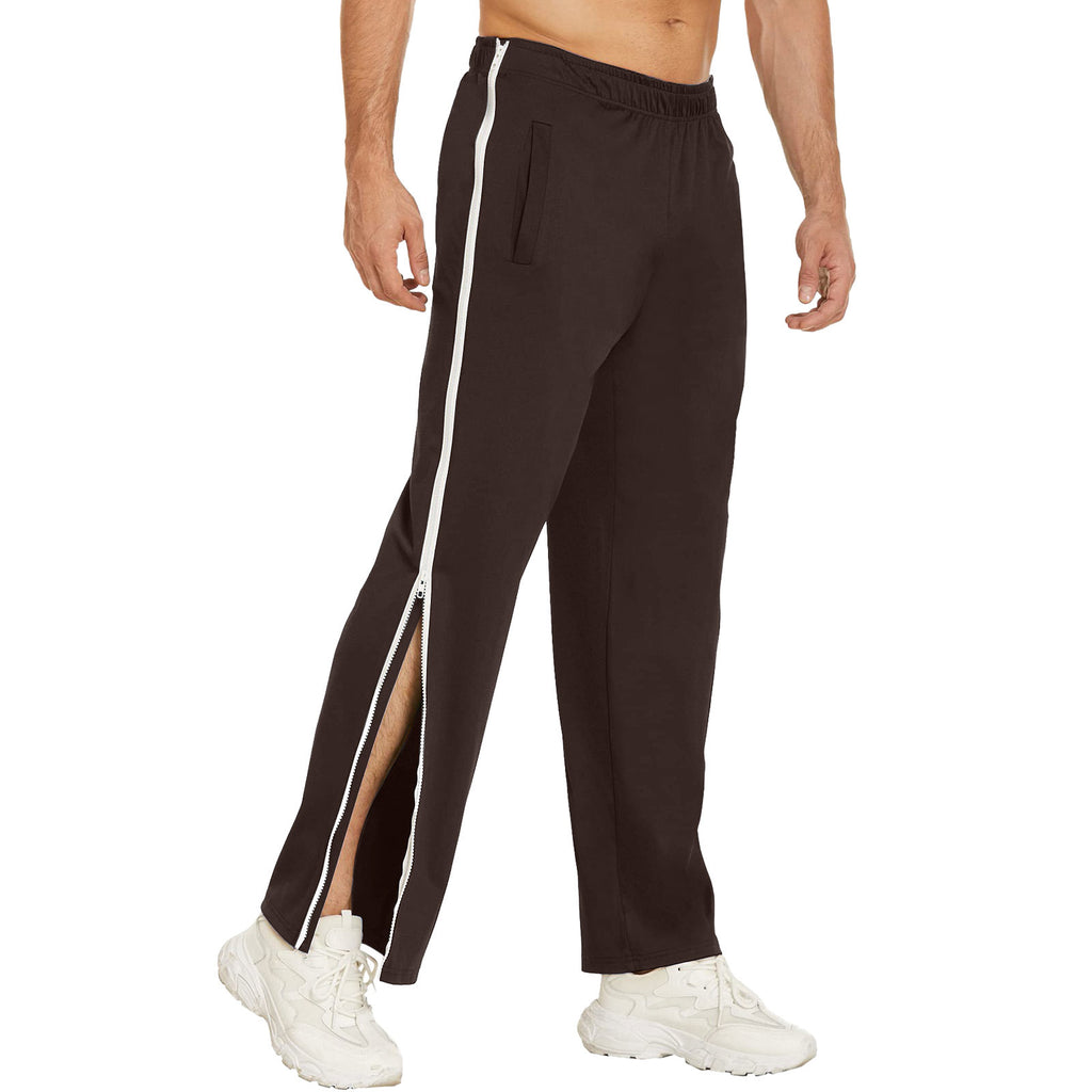 European and American Cross-Border Men's Trendy Sports Zipper Pants, Loose Sweatpants, Training Second-Take-Off Basketball Pants