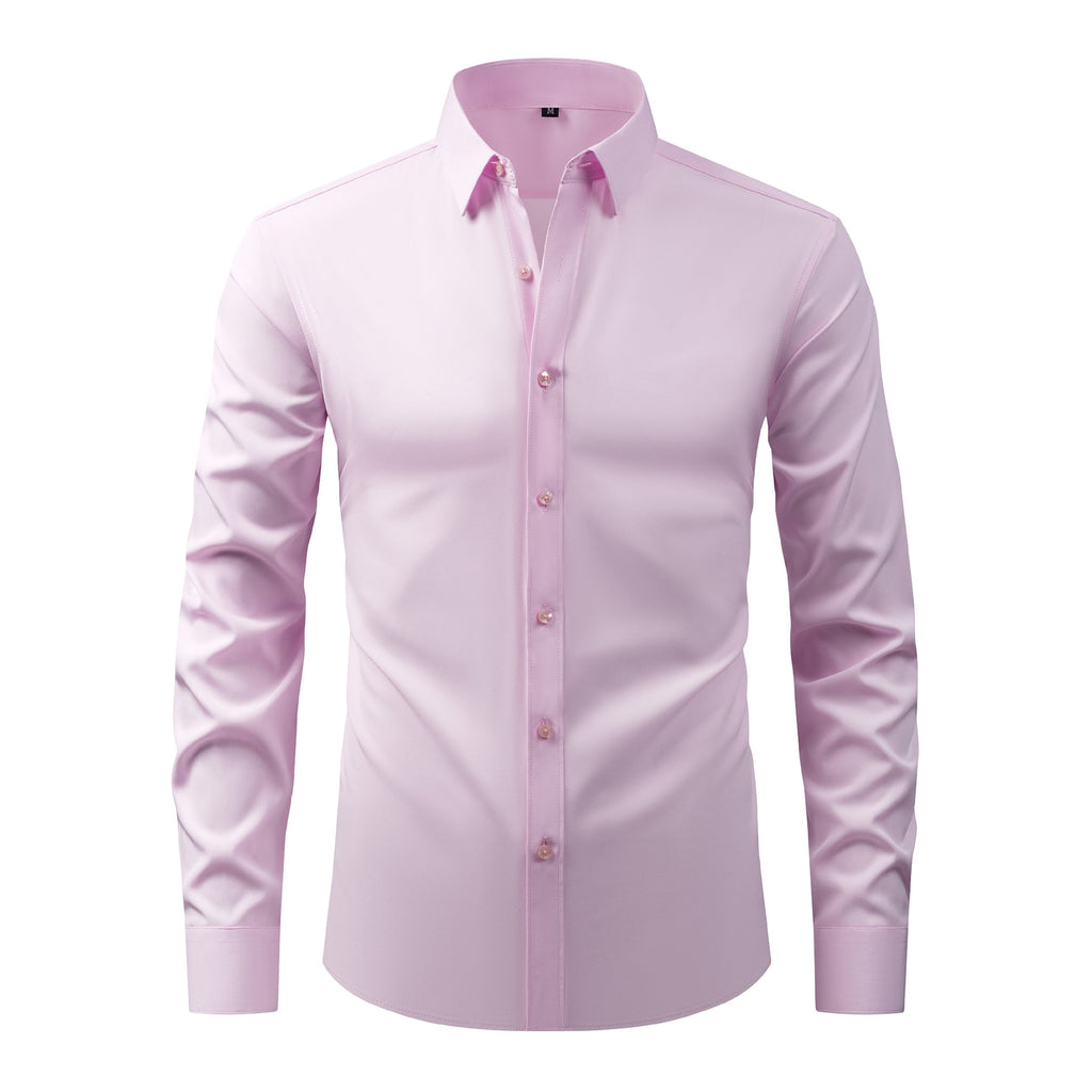 Cross-Border Lightweight Stretchy Plus-Size Men's Shirts, Wrinkle-Resistant Long-Sleeve Shirts, Amazon Cardigan Long-Sleeve Shirts for Men