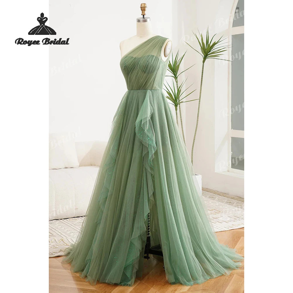 Lace Up Tulle A Line Prom Dresses 2026 One Shoulder vestidos de fiesta elegantes Customized платье на выпуск