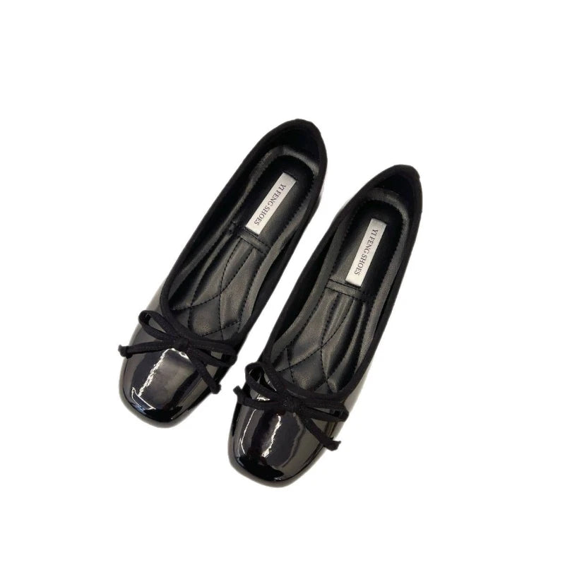 Shallow Female Soft Round Ladies Flats with Shoes Slides Footwear Fashion Butterfly-Knot Women Ballet Flats Dance Women Shoes