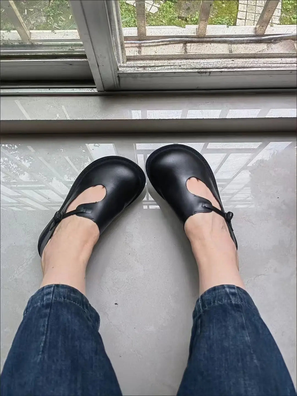 Careaymade-Genuine Leather Big Shoes Retro National Round Head Women's Shoes Original Leather Breathable Handmade Single Shoes