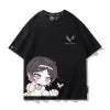 VALORANT Anime Jett Omen Clove Peripheral Short Sleeve T-Shirt Funny Women's Men Versatile Women Clothing Christmas Gift
