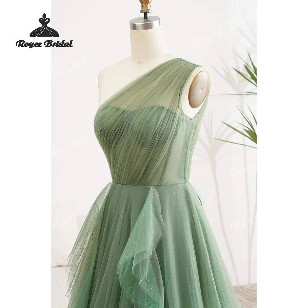 Lace Up Tulle A Line Prom Dresses 2026 One Shoulder vestidos de fiesta elegantes Customized платье на выпуск