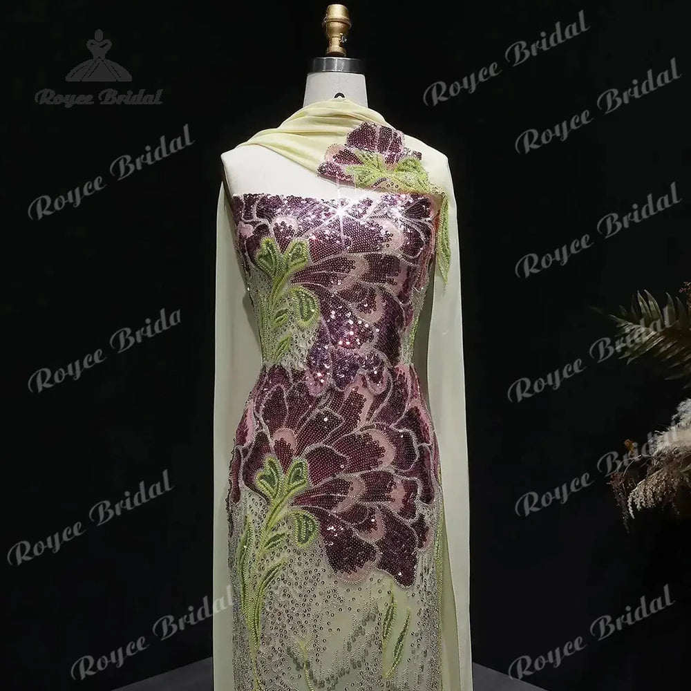 Luxury Beaded Mermaid Prom Dresses 2027 Neck Scarf Formal Evening Gowns Customized Vestidos De Fiesta Elegantes