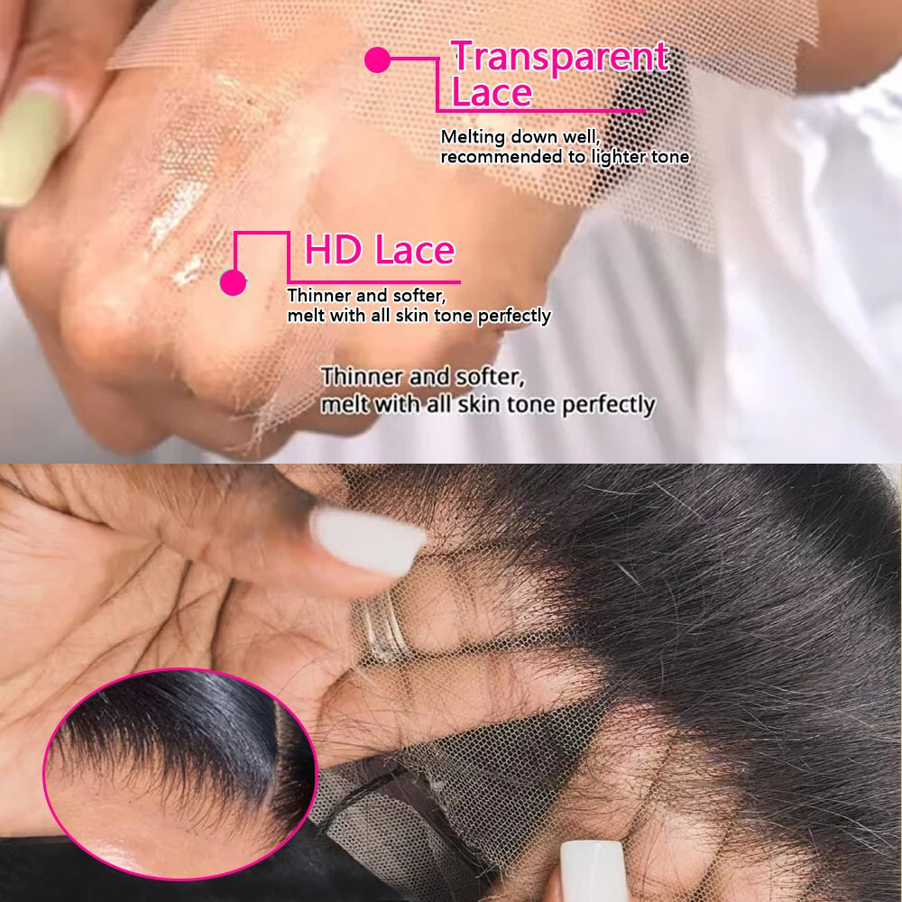 200 Density 13x4 13x6 HD Transparent Full Lace Frontal Wigs Natural Colored 46 Inch Burmese Curly Wave Human Hair Wigs For Women
