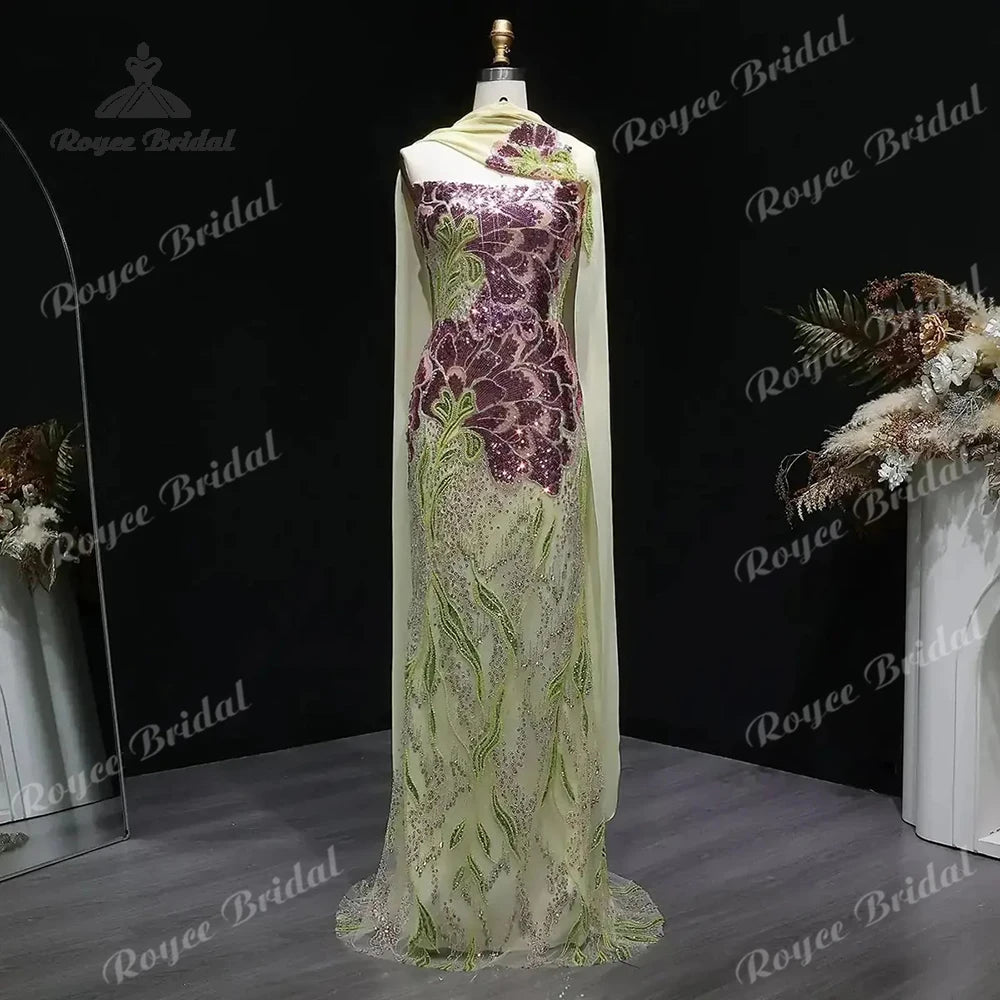 Luxury Beaded Mermaid Prom Dresses 2027 Neck Scarf Formal Evening Gowns Customized Vestidos De Fiesta Elegantes