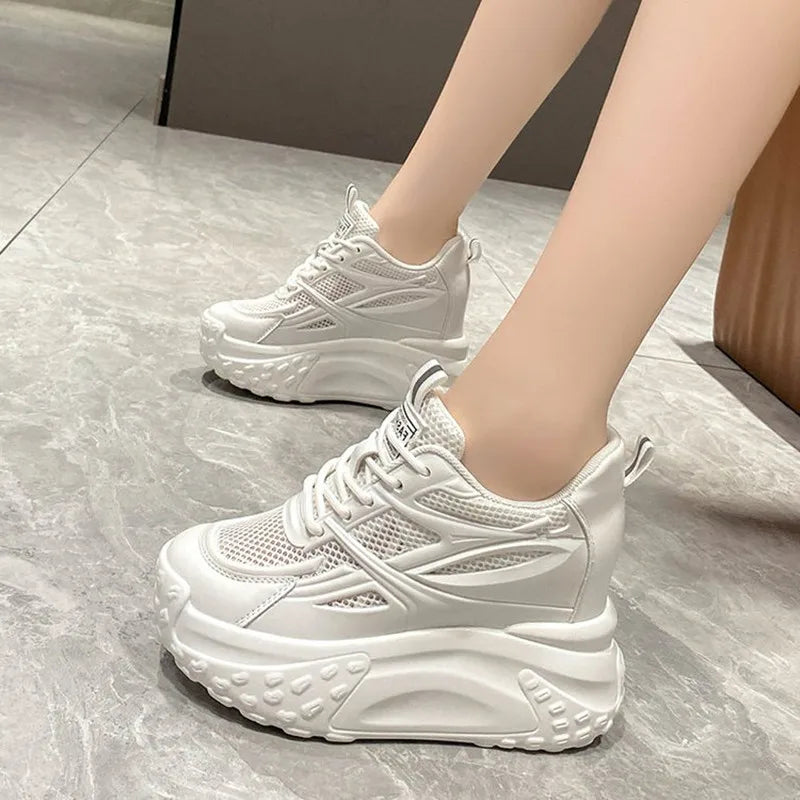Women Autumn Outdoor Walking Sneakers Casual Fashion Sports Platform Vulcanized Shoes Woman White Flats Ladies Tennis Trainers