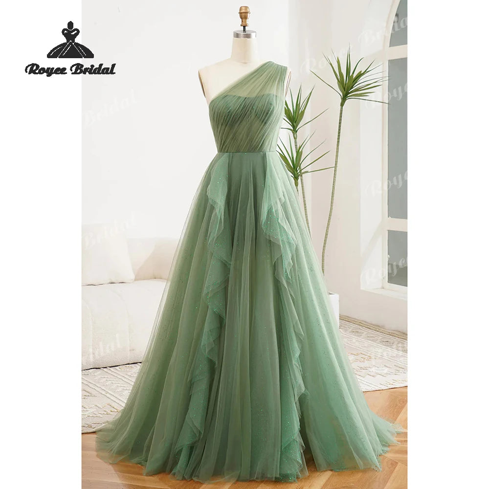 Lace Up Tulle A Line Prom Dresses 2026 One Shoulder vestidos de fiesta elegantes Customized платье на выпуск