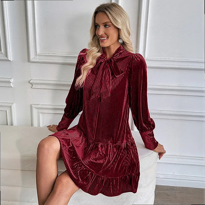 Velvet Evening Dress Women Elegant Party Short Dress, Velvet Dresses for Banquet Cocktail, Spring Summer Formal Gowns