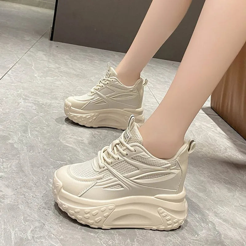 Women Autumn Outdoor Walking Sneakers Casual Fashion Sports Platform Vulcanized Shoes Woman White Flats Ladies Tennis Trainers