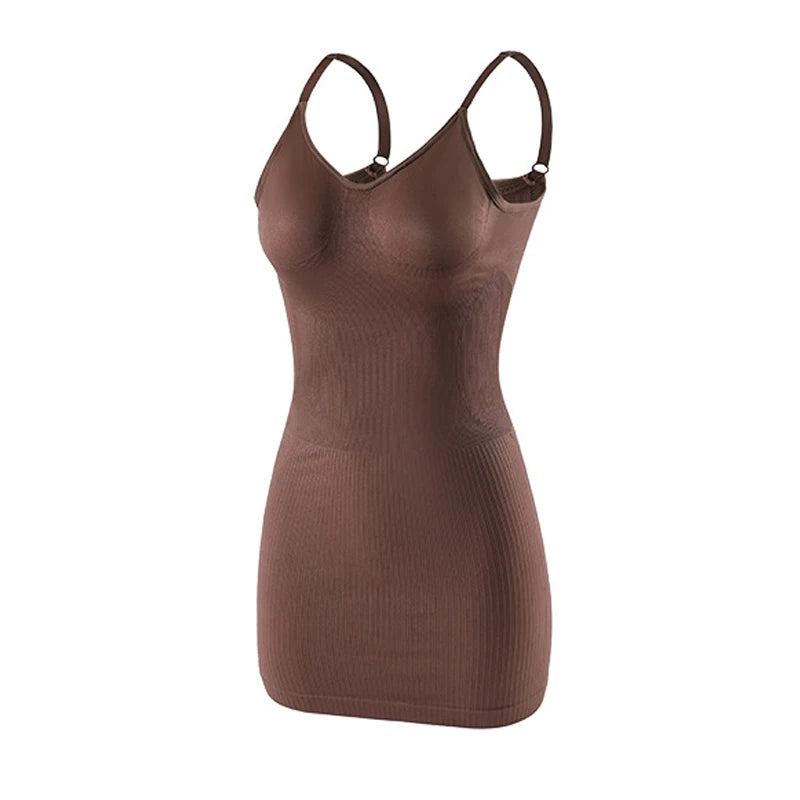 Women Shapewear V-Neck Full Slips for Under Dresses Body Shaper Tummy Control Strap Slip Elegant Slimming Cam Shaper Dress