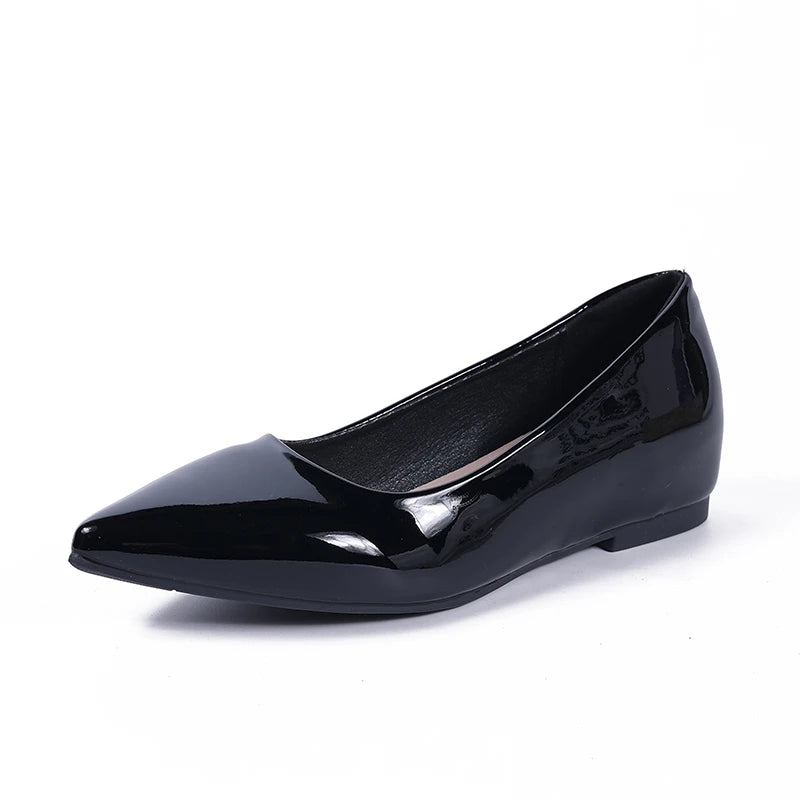 Elegant French Style Sexy Pointed Toe Flat Shoes Women's Commute Fashionable Open Toe Slip-On Shoes with 3cm Heightening Design