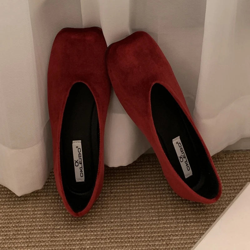 Women Shoes Pumps Mary Jane Shallow Comfort Soft Sole Square Toe  Ladies Dress Shoes Woman Fashion Brand Flats Shoes for Women