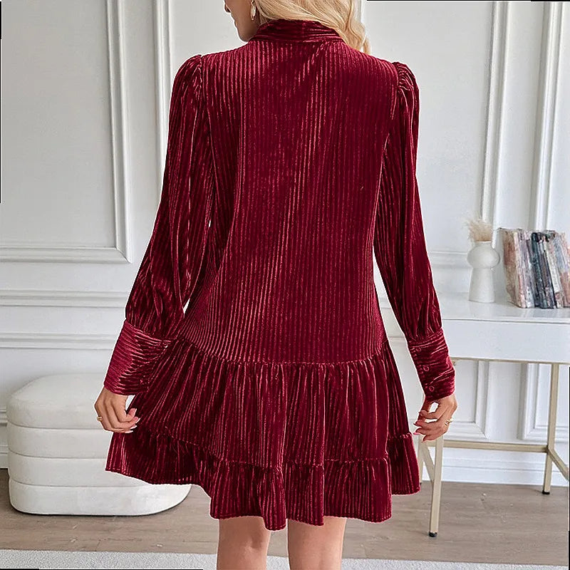 Velvet Evening Dress Women Elegant Party Short Dress, Velvet Dresses for Banquet Cocktail, Spring Summer Formal Gowns