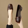 French Style Women Shoes Pumps Leather Shoes for Women Square Head Fashion Shoes Woman Footwear