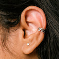 Adjustable No Piercing Single Leaf Wide Wire Ear Wrap Cuff Helix Band