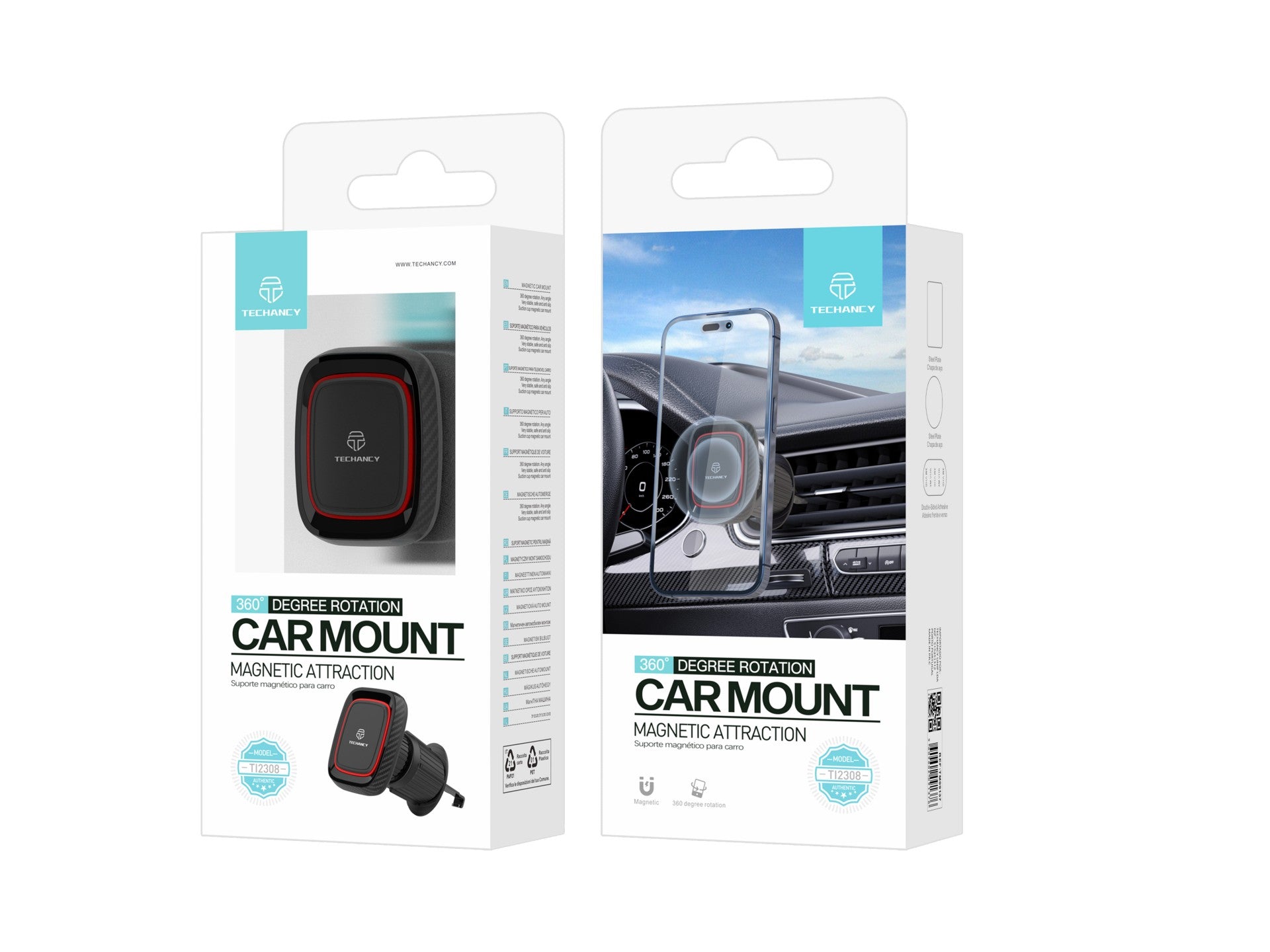 Techancy Suporte Magnético Para Telemóvel Para Automóvel Ti2308,