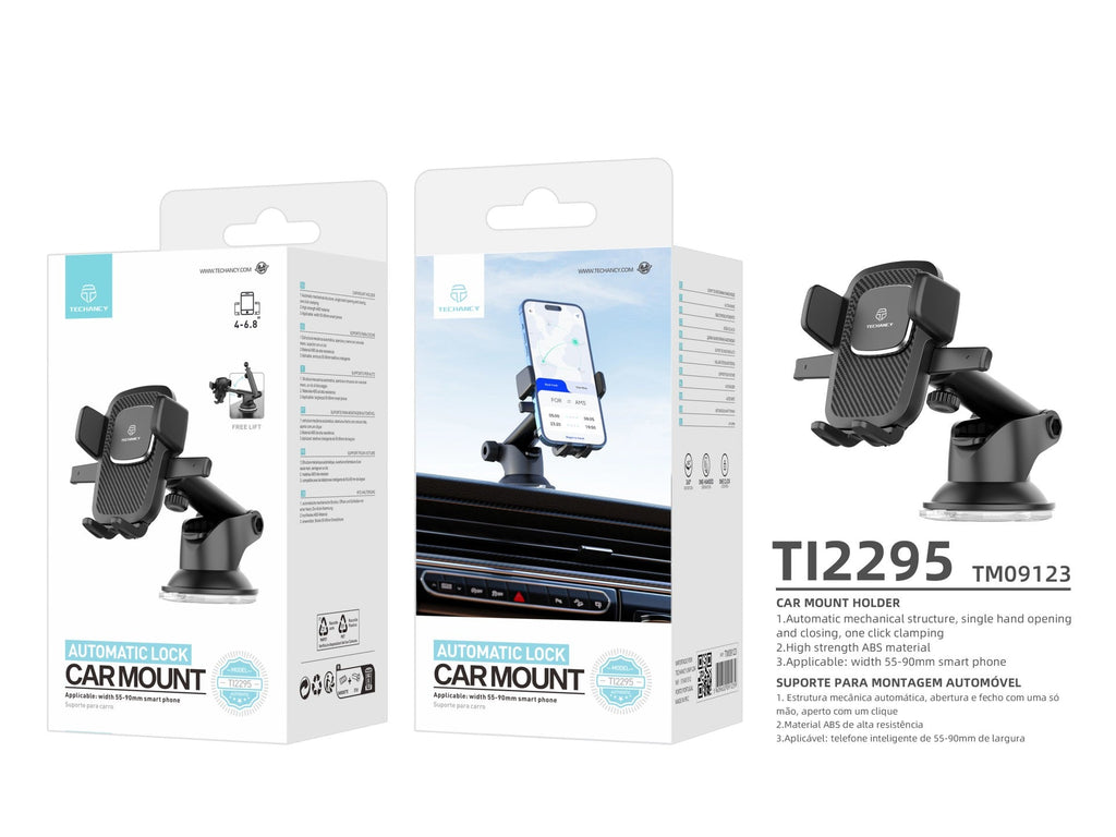 Techancy Suporte Para Telemóvel Para Automóvel Ti2295 , Material Abs