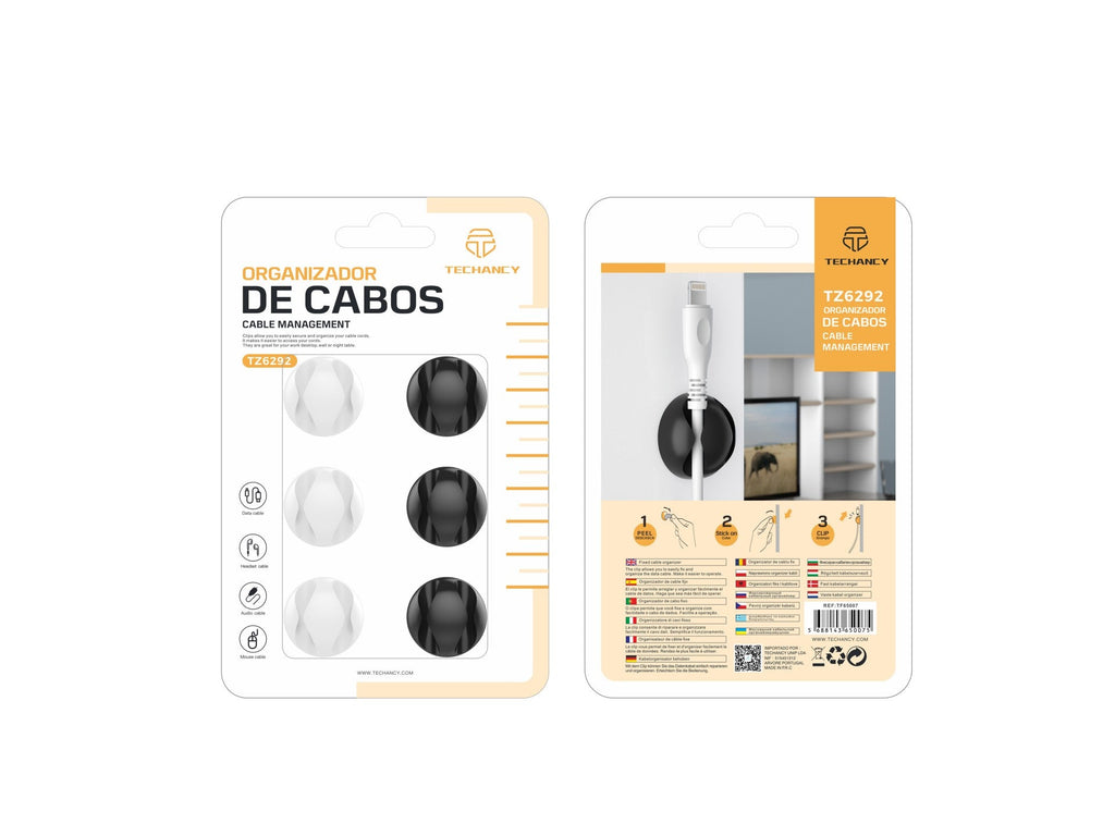 Suporte para cabos Techancy, TZ6292, embalagem com 6 unidades,
