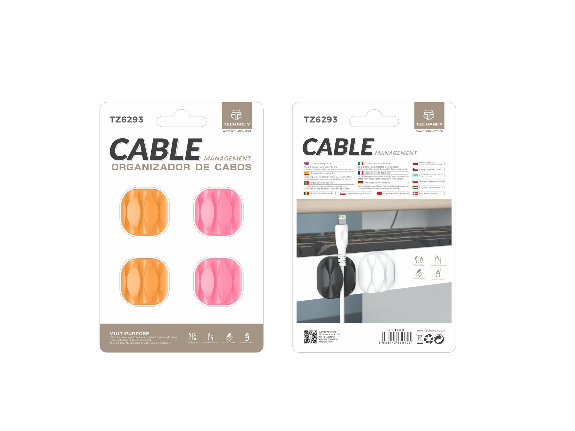 Suporte para cabos Techancy, TZ6293, embalagem com 4 unidades,