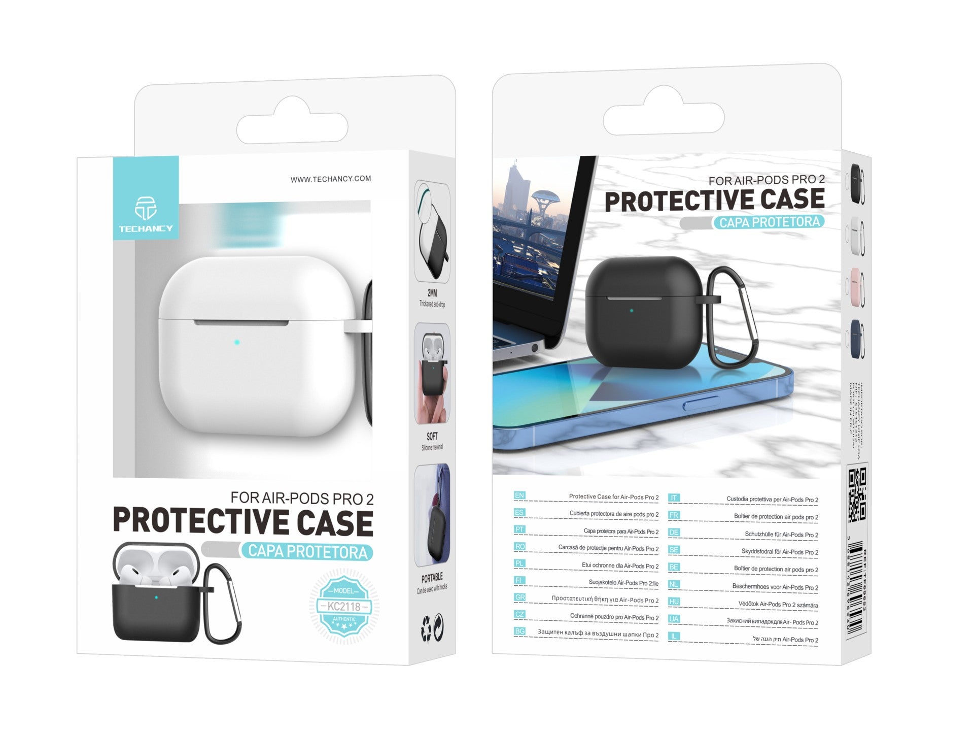 Capa protetora de silicone para auriculares Techancy, KC2118,