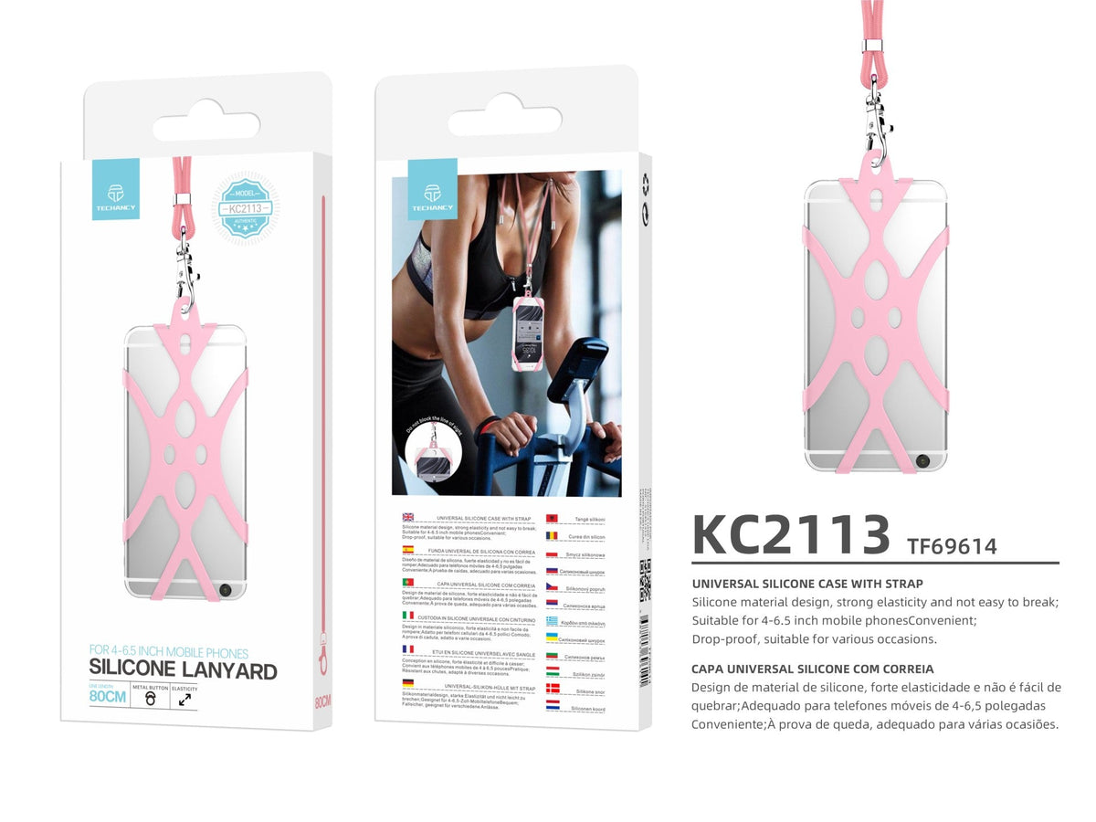 Correia universal de silicone para telemóvel Techancy, 80 cm, KC2113,